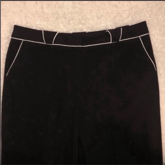 Larry Levine Stretch Pants Black & White Dress Cropped Ankle Size 10 - Picture 3 of 10